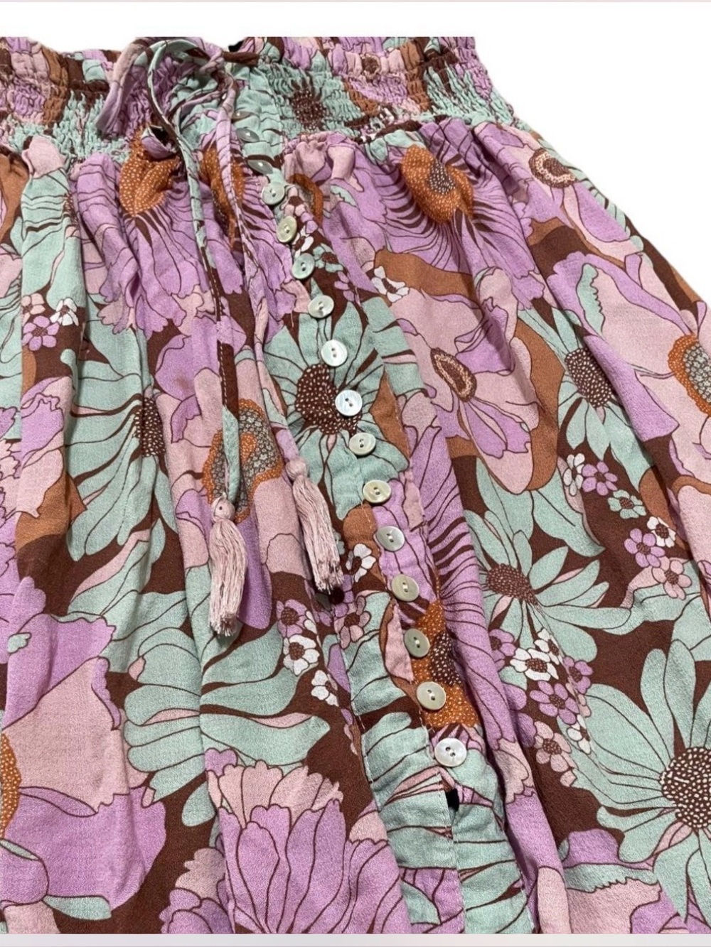 Rachel Zoe Lavender and Mint Floral Tiered Maxi Skirt - Picture 3 of 4